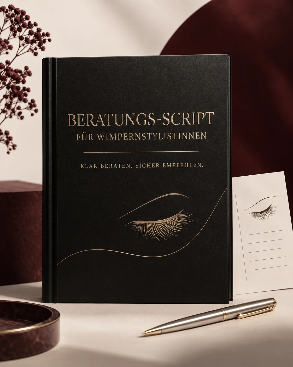 Mockup des Beratungs-Scripts für Wimpernstylistinnen