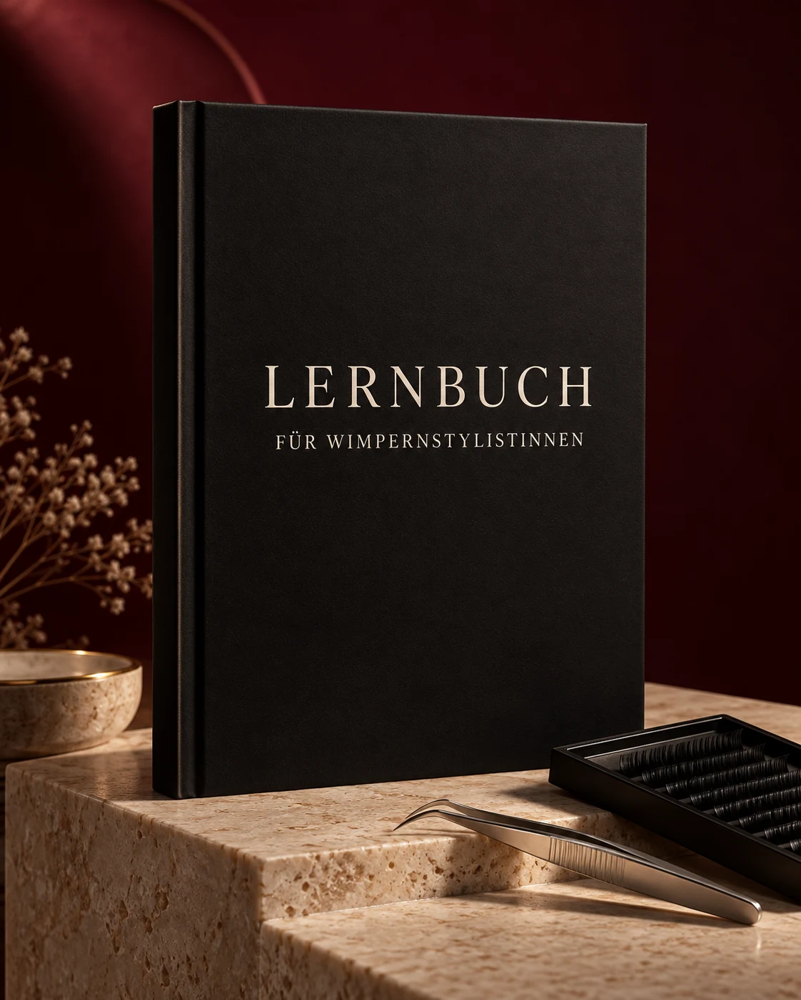 Mockup des Lernbuchs für Wimpernstylistinnen