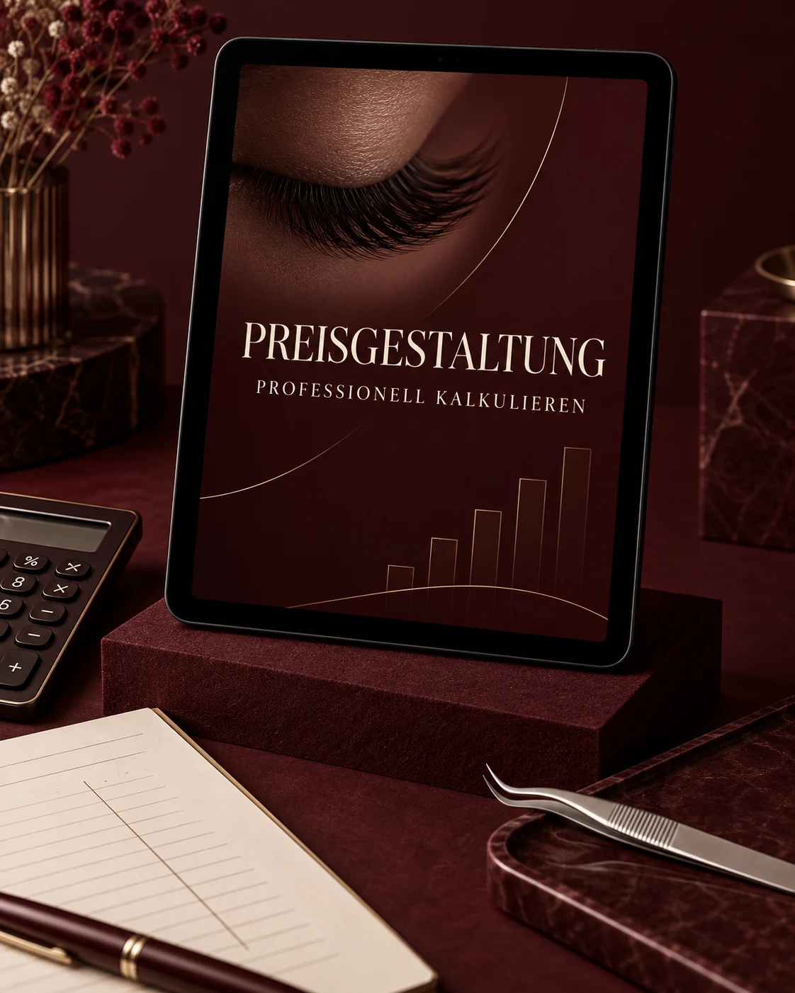 Tablet Mockup der Videolektion Preisgestaltung: Professionell kalkulieren